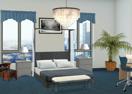 Carpeted bedroom Design Rendering