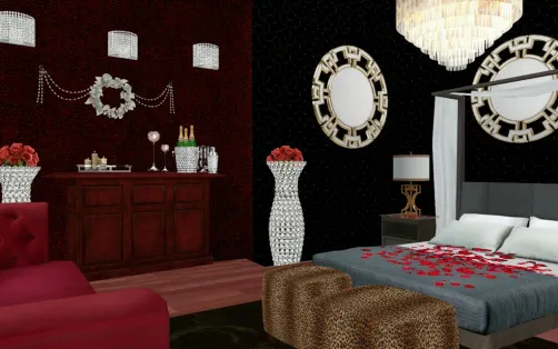 Luxury honeymoon hotel room