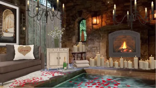 Romantic hot tub!