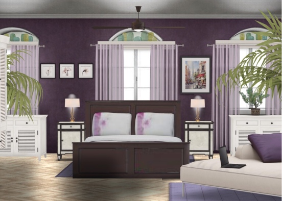 Feminine Bedroom Design Rendering