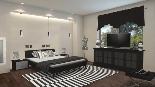 black and white couple bedroom 🖤