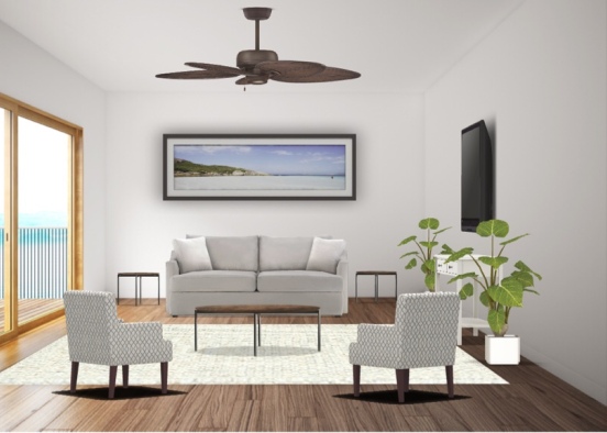 beachfront living room Design Rendering