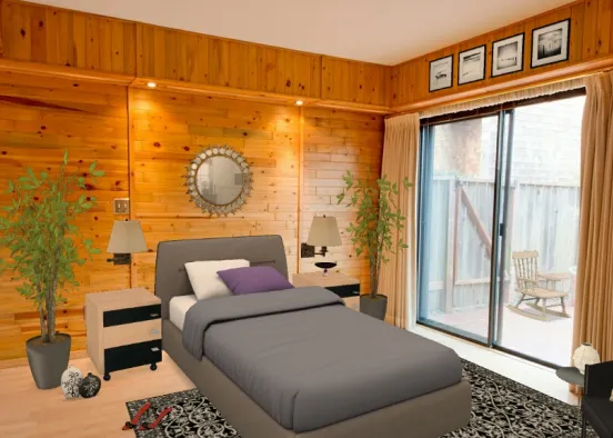 Organic-cozy summer bedroom Design Rendering