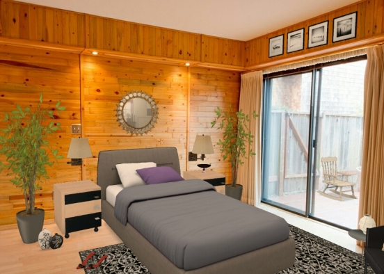 Organic-cozy summer bedroom Design Rendering