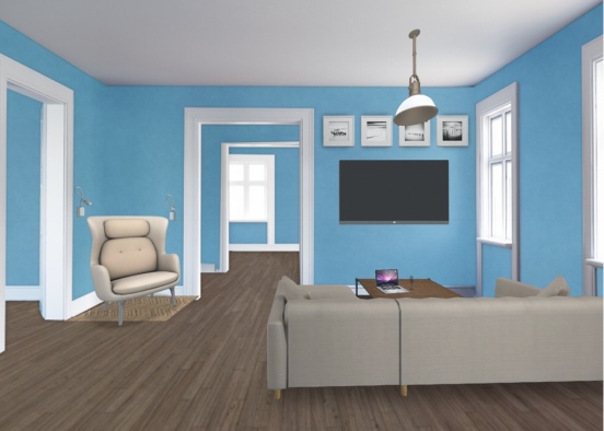 Cozy Cottage Living Room Design Rendering