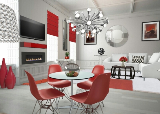 Red Black and White Design Rendering