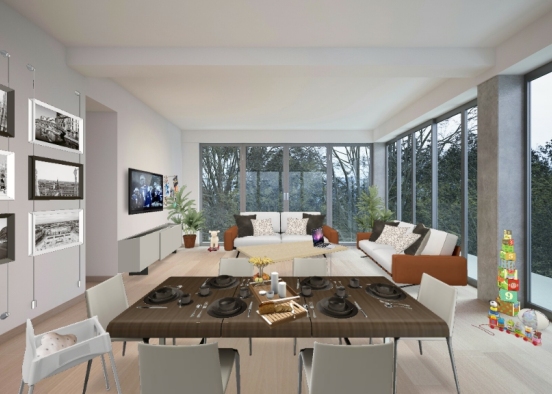 Dining room/living room Design Rendering