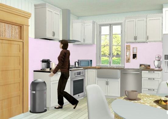 Sweet & Pink kitchen Design Rendering