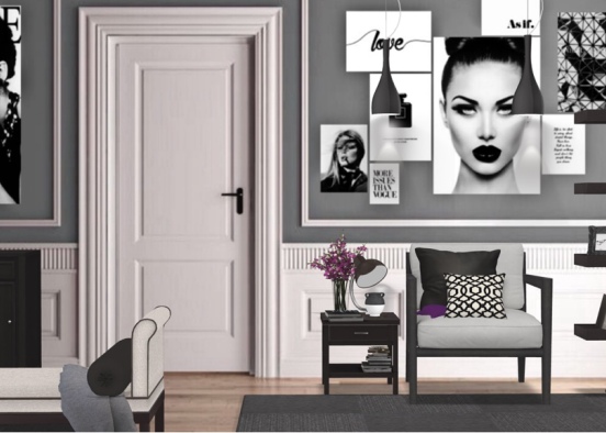 black and dark style living room design 🖤💀 Design Rendering