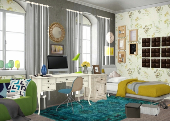 Artistic bedroom Design Rendering