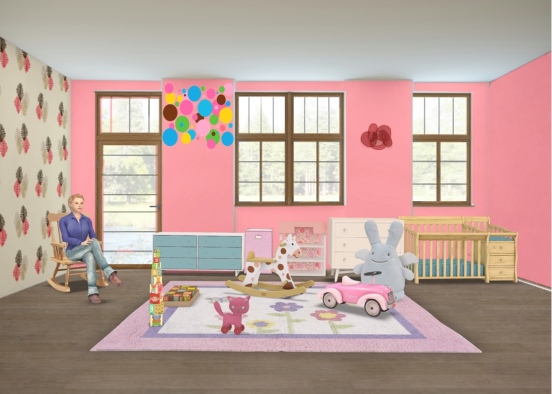 Baby girl room Design Rendering