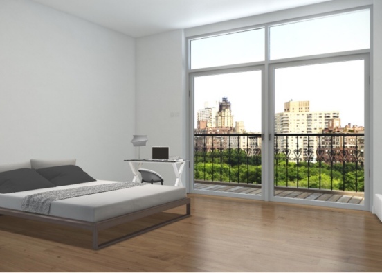 Modern city bedroom Design Rendering