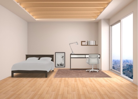 bedroom with desk Design Rendering