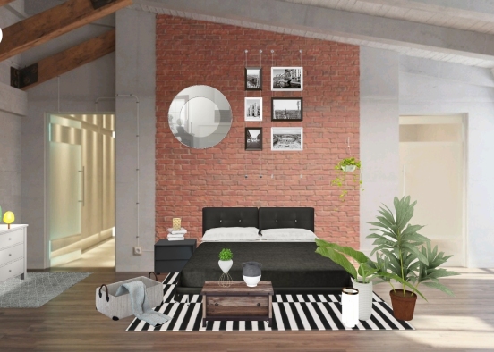 Joli chambre style vintage !  Design Rendering