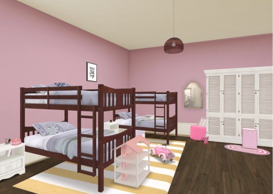 little girls foster room Design Rendering