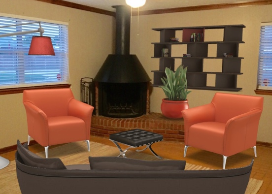 Plymouth house lr orange chairs 4 Design Rendering
