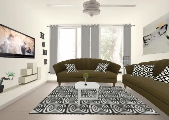 Brown,white and black Design Rendering