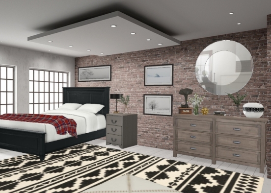 Studio Apartment Bedroom Design Rendering