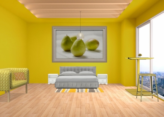 Yellow basic room Design Rendering