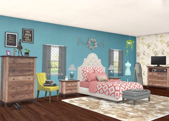 Teenage Dream Bedroom Design Rendering