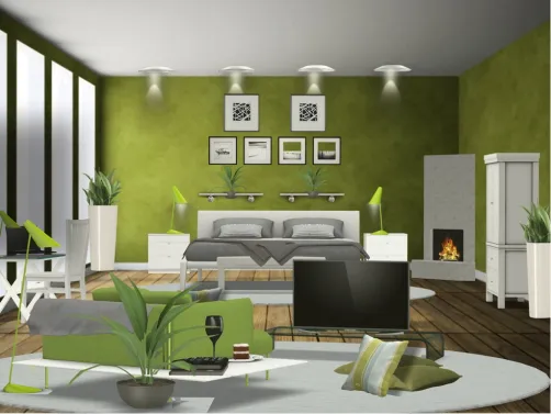 lime green bedroom 