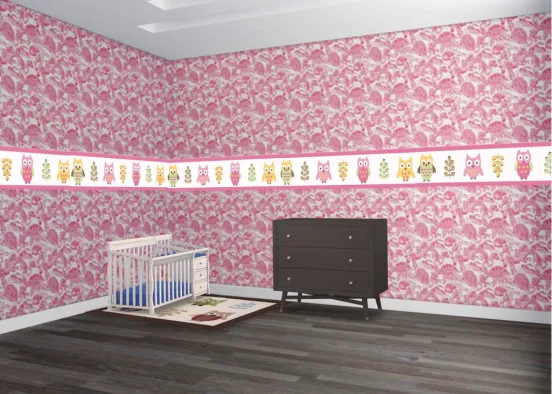 Baby girl bed room Design Rendering