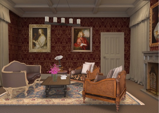 Old fashioned living room Design Rendering