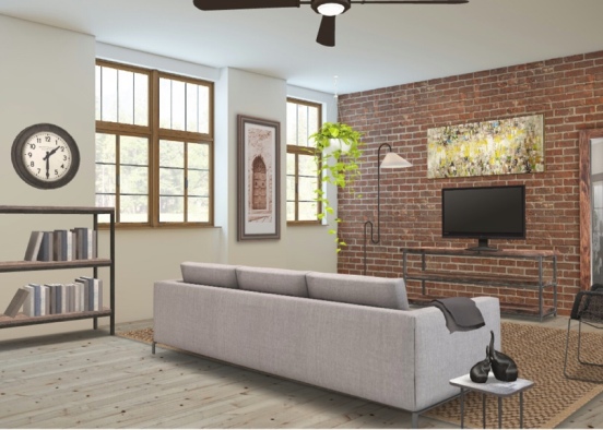 Simple Living room Design Rendering