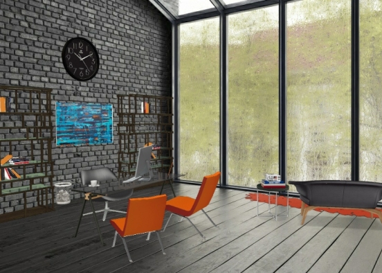 Office orange Design Rendering