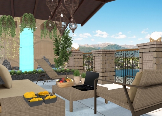 Tropical balcony  Design Rendering