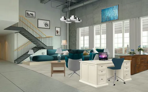 Combo living room office.