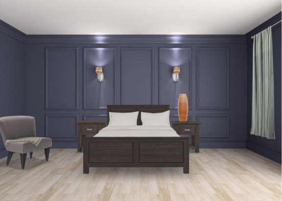 dark blue room Design Rendering