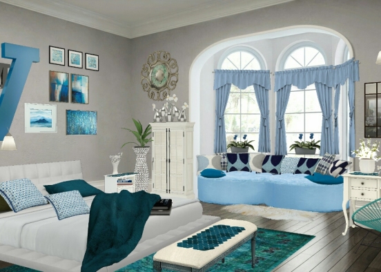 Blue bedroom2 Design Rendering