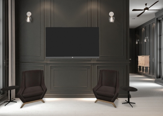 Out of the way tv room Design Rendering
