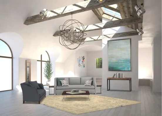 Rustic Living Room Design Rendering
