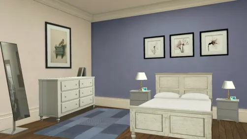 Grey and white bedroom 