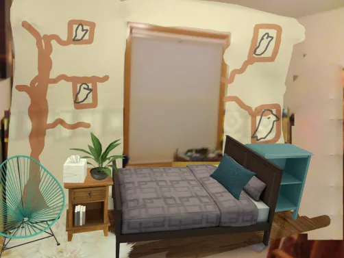 West bedroom wall