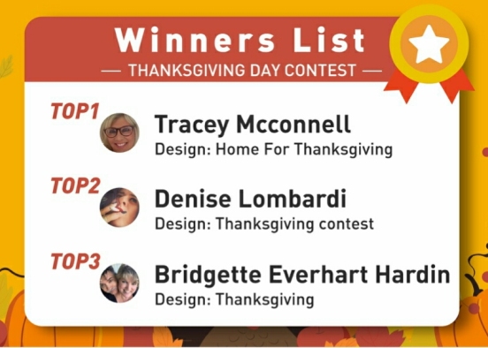 Thanksgiving Contest Winners 🥇🥈🥉 Design Rendering