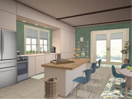 Teal kitchen