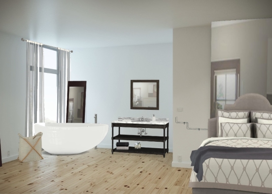 Bedroom+bathroom  Design Rendering