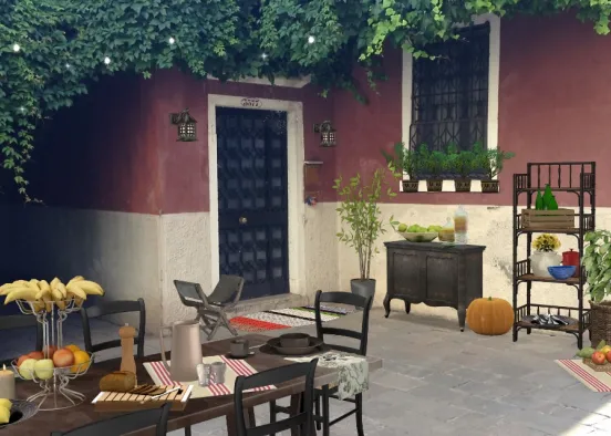Tuscan Courtyard Design Rendering