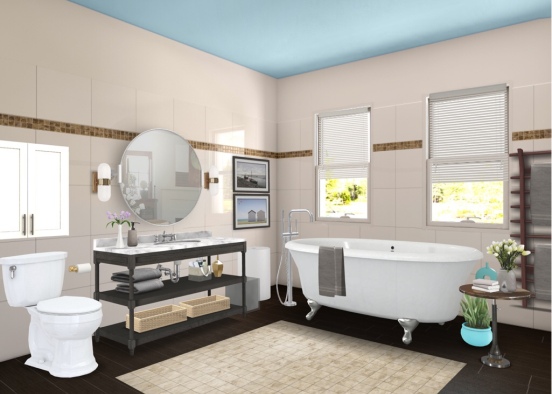 Modern Rustic Bathroom  Design Rendering