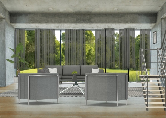 grey living room!! Design Rendering