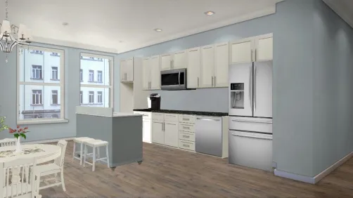 Traditional grey blue kitchen