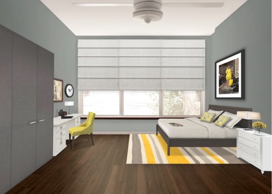 yellow neutral room Design Rendering