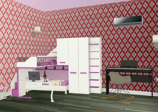 Habitación para 2 niñas 😄 Design Rendering