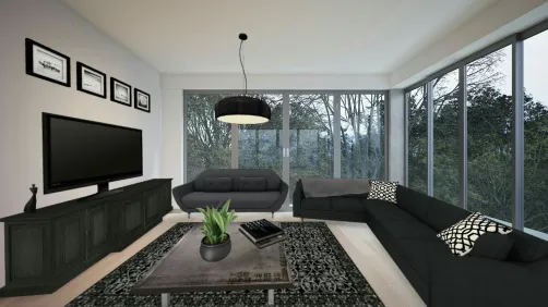 #Black_livingroom