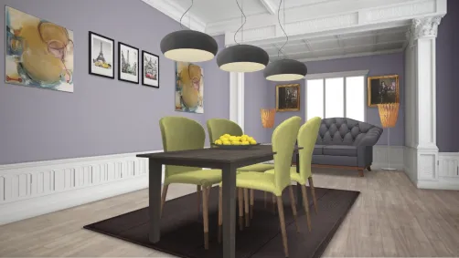 Yellow and Black Dining Room