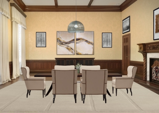 Elegant dining Design Rendering