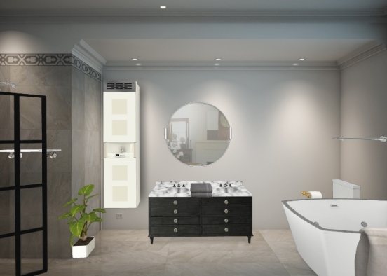 Banheiro Gray Design Rendering